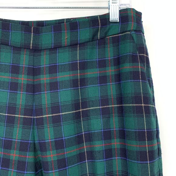 Talbots Heritage Trouser Pant Womens Size 10P Wool Blend Blue Green Plaid Lined - Picture 3 of 7